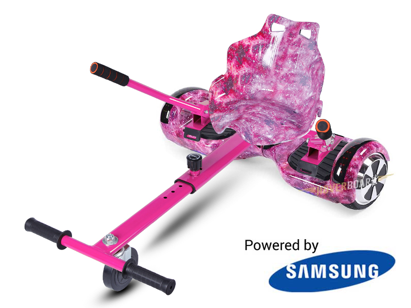UK Galaxy Space Pink Hoverkart GoKart Hover Kart For Balance Board Scooter Strap
